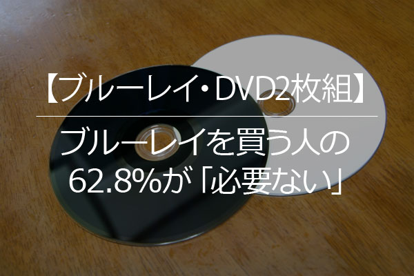 【ブルーレイ・DVD2枚組】ブルーレイを買う人の62.8％が「必要ない」