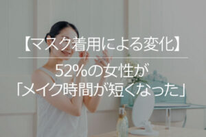 52％がコロナ禍によるマスク着用で「メイク時間が短くなった」