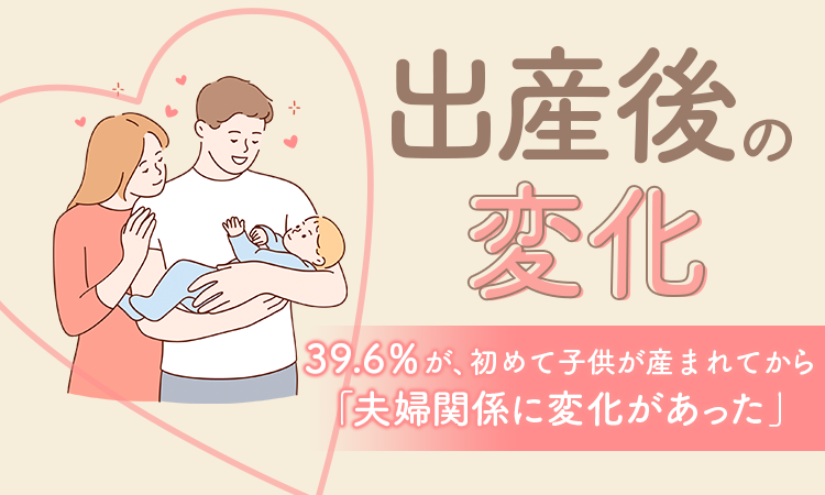 【出産後の変化】39.6％が、初めて子供が産まれてから「夫婦関係に変化があった」